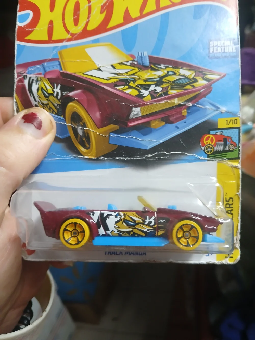 maroon Hot Wheels Track Manga from the 2023 HW Art Cars series (1/10, collector